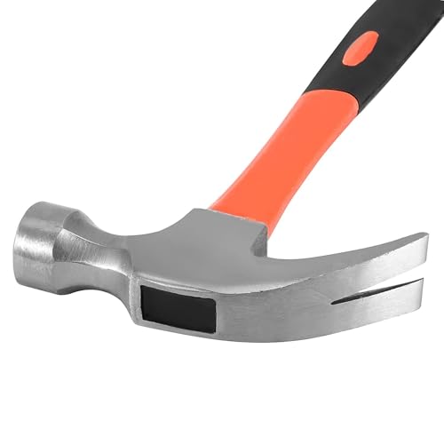 HOIGON 3 Pieces Claw Hammers, 20 oz 16 oz 8 oz Hammer Set with Fiberglass Handle & Polished Forged Steel Head for Household Repair