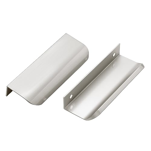 Ravinte Silver Finger Edge Pulls Drawer Edge Pulls 102mm/4 inch 6 Pack - size: 3" Hole Center,4" Overall Length