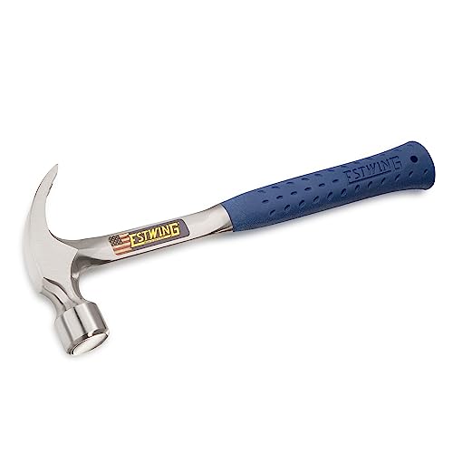 Estwing Framing Hammer - 22 oz Curved Claw with Smooth Face & Shock Reduction Grip - E3-22CR - size: 22 oz Standard Handle, style: Smooth Face