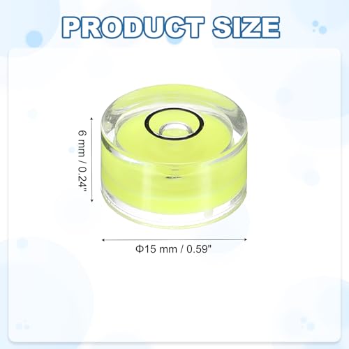 HARFINGTON 8pcs Circular Bubble Spirit Level 15x8mm Mini Round Bubble Spirit Level Little Measuring Layout Tools for TV Industrial Carpentry Picture Frame, Yellow/Black - color: Yellow/Black, size: 15x8mm