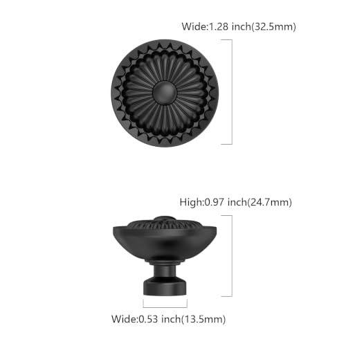 Asidrama 10 Pack Matte Black Kitchen Cabinet Knobs - color: Matte Black, size: Single Hole Knob