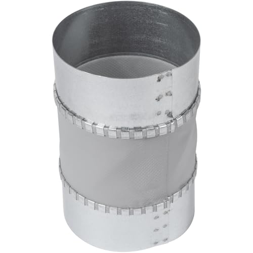 Repa Market 4" Inch Flexible Male Fit Duct Connector – Galvanized Steel Round Pipe Extender for Spiral Ducts – Vibration & Noise Reduction Coupler for HVAC Systems, Exhaust, and Dryer Vent Connections - size: 4" Inch