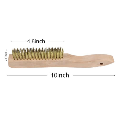 MAXMAN Brass Brush 2Pcs, 10" Heavy Duty Brass Wire Brush, Rust/Weld Remover - style: 2Pcs Brass Brushes