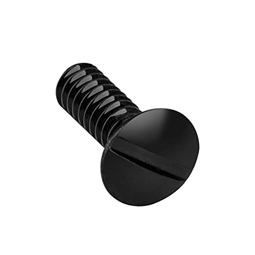 Henne Bery 3/8" Long 6-32 Thread, Oval Head Milled Slot Replacement Wall Plate Screws, 50 Pack, Black - color: Black, size: 3/8",50 Pack
