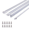 16" Bottom-Mount Drawer Slide Kit, Steel Tracks, 1.2 mm Thick, 1-Pair, White Powder Coat Finish - size: 16 in
