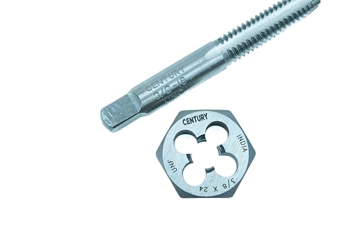 Century Drill & Tool 98904 Fractional Tap & Die Set, 24 Piece | external thread cutting, thread restoration - size: 24-Piece