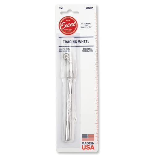 Excel Blades 7/16 inch Pounce Wheel, American Made Serrated Tracing Wheel, Perforator and Embossing Tool - color: Silver