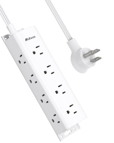Surge Protector Power Strip, 12 Widely Spaced Multi Outlets, Wall Mount - color: White, size: 3 FT