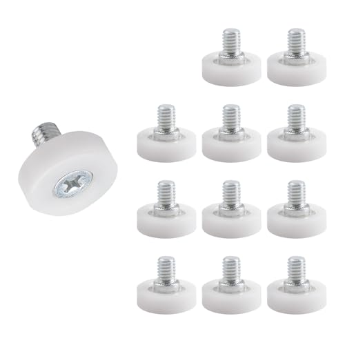 12 Pcs 3/4 Inch Drawer Rollers, Drawer Slide Roller 19 mm Drawer Pulley Replacement Wheels Bearing Small Pulley Plastic Pulley - size: 3/4 Inch