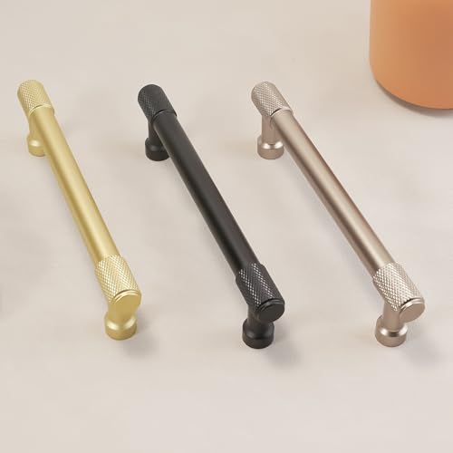10 Pack 12-3/5 inch(320mm) Champagne Bronze Kitchen Cabinet Handles Knurled Cabinet Pulls Gold Drawer Pulls Kitchen Cabinet Hardware Dresser Handles - color: Champagne Bronze, size: 12-3/5" Hole Center
