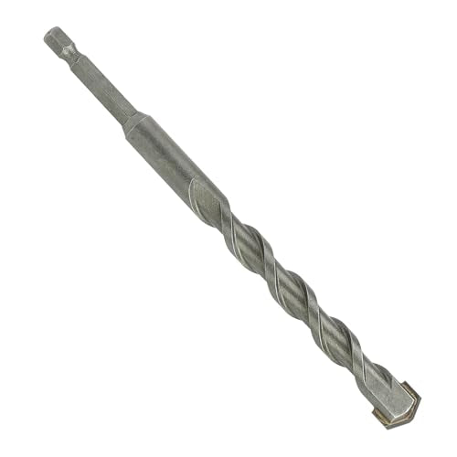 1/2 Inch x 6 Inch Masonry Drill Bit, Carbide Tipped 2-Pack for Concrete, Brick, Stone, 1/4” Hex Shank, Impact Performance (1/2" x 6", 2) - size: 1/2" x 6"
