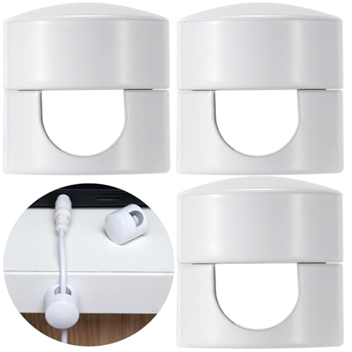 SmallCat 3 Sets Charger Holders for Cords, White Cord Holder for Nightstand - color: White, size: 3 Sets
