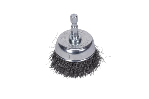 Century Drill & Tool 76213 Drill Cup Wire Brush, 1-3/4" Fine & Crimped | 1/4" shank, 0.008" wire diameter, cuts steel & metal, heat-resistant coating, rust-resistant coating - size: 1-3/4-Inch Fine