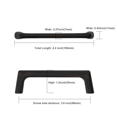 Asidrama 10 Pack 3.75 Inch(96mm) Oil Rubbed Bronze Cabinet Pulls Cabinet Handles Cupboard Handles Kitchen Cabinet Hardware for Cupboard Drawer Pulls - color: Oil Rubbed Bronze, size: 3.75" Hole Center, style: 10 Pack