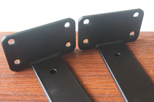 4 Pack - 6 inch Black Hidden L Shelf Bracket (1/5 Inch Thicked) Iron Floating Shelf Brackets Rustic Industrial Metal Brackets for Shelf Support - size: 6 Inch, style: Black 4 Pack