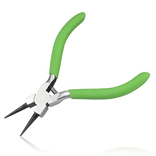 Round Nose Pliers - 4 Inch Jewelry Making Tools with Spring Loaded Mini Pliers, Smooth Jaws for Wire Looping, Wrapping, Beading & Creating Eye Pins - style: Round Nose Pliers
