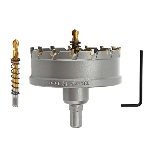 5-9/10'' TCT Hole Saw Kit Tungsten Carbide Tipped Hole Saw Drill Bit with Titanium-Plated Pilot Drill bit for Metal, Stainless Steel, Iron (150MM) - size: 150MM | 5-9/10''