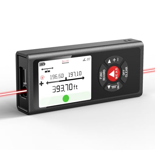 Dual Laser Measuring Tool 393Ft — Measure Both Directions at Once, Rechargeable Distance Meter with Angle Sensor & Level Bubble, 10 Modes for Construction and Home Renovation, IP54 Aluminum