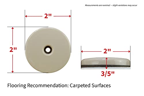 Shepherd Hardware 9453 2-Inch Round, Adhesive Slide Glide Furniture Sliders, 4-Pack, beige - size: 2 inch