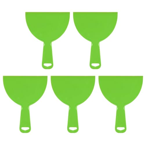 HARFINGTON 5pcs Putty Scraper 6" Width 4mm Thin Flexible Plastic Putty Knives for Taping Drywall Spreading Painting Wall Scratching - color: Green, size: 6"