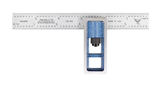 PEC Tools Double Square, 6" Machinist Blade, Made in USA - color: Graduation: 4R (8ths/16ths/32nds/64ths), size: 6"