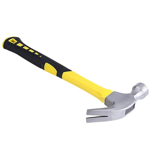 MANCHAP 3 Pack 16 oz Claw Hammer, Fiber Glass Claw Hammer, One-piece Forged Steel Head & Non-Slip Handle for Household Automotive Professional Work