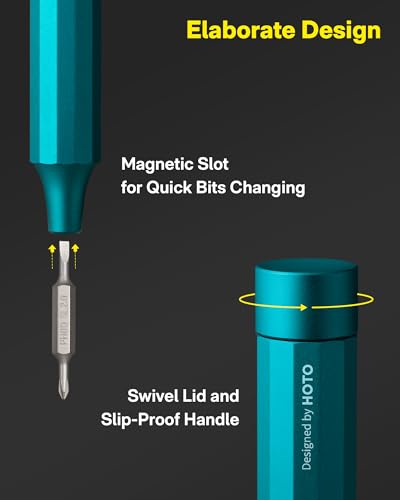 HOTO 24 in 1 Mini Screwdriver Set, Eyeglass Repair Kit, Dark Turquoise | Magnetic Torx Bit Set, EDC Pen Screwdriver for Electronics, Watches, Phones, Laptops, Cameras, Gadgets for Men - color: Dark Turquoise
