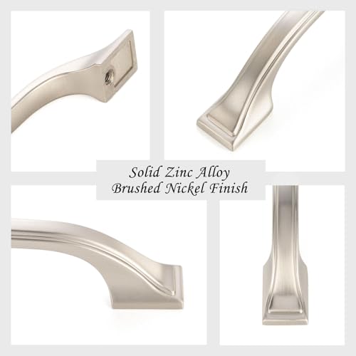 3 in Brushed Nickel Cabinet Pulls Arch Drawer Handles 10 Pack P2409 - color: Brushed Nickel, size: 3" Hole Centers-10 Pcs