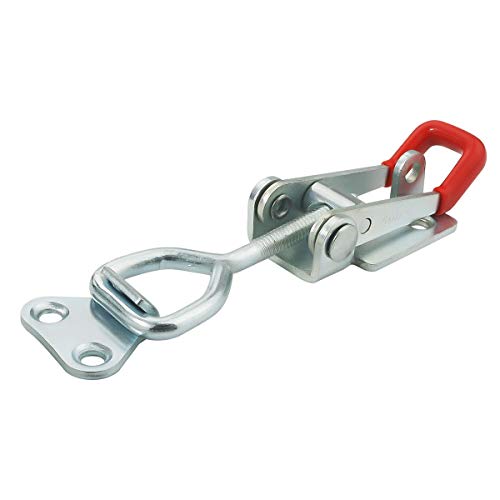 4 Pcs Heavy Duty Toggle Clamp Latch 4002 Adjustable Latch Hardware, 551Lbs Holding Capacity, Quick Release Pull Latch Clamp for Box Case Trunk, Industrial EquiIpment, Smoker Door and More (4.9inch) - style: 4002, 4PK