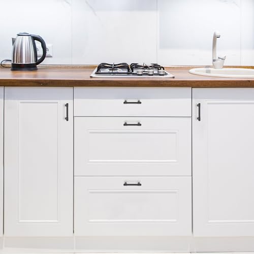 Ravinte Matte Black Kitchen Pulls Cabinet Handles 3 Inch 10 Pack - color: Matte Black, size: 3 Inches Hole Center