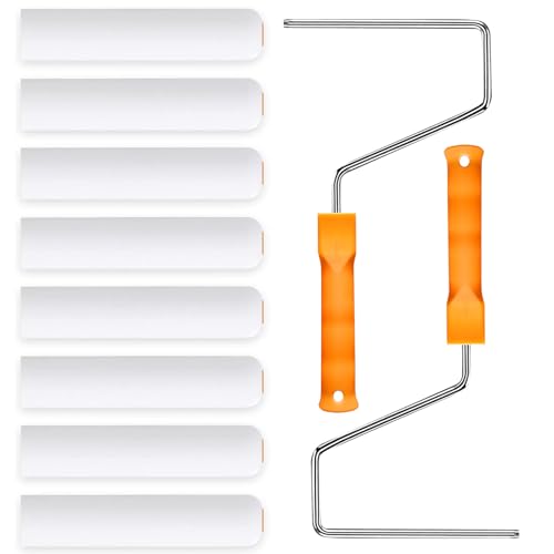 8 Pieces 6 inch Foam Paint Roller Cover with 2 Frame Set - size: 6",8pcs