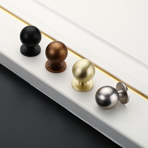 Asidrama 10 Pack Brushed Brass Kitchen Cabinet Knobs, Cabinet Knobs Kitchen Cabinet Hardware for Cupboard Drawer Knobs Dresser Knobs - color: Brushed Brass, style: 10 Pack