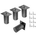 Piutouyar 4 Pcs 2 Inch Adjustable Cabinet Legs Furniture Metal Foot, Black