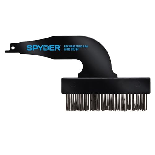 Spyder Steel Bristle Wire Brush Attachment for Reciprocating Saws, Removes Rust and Paint, Cleans Grout Lines - style: Carbon Steel