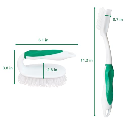 Scrub Brush Set, 4 Pack Deep Cleaning Brush Kit, Green - color: Green