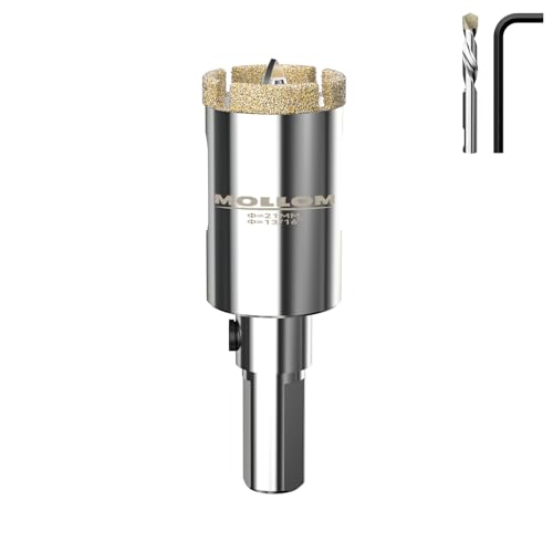 MOLLOM 13/16" (21mm) Diamond Hole Saw with 2 Pilot Drill Bit - size: 21mm | 13/16", style: Single Pack