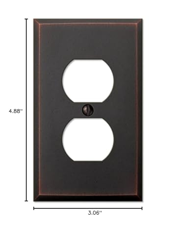 Amerelle 68DDB Manhattan Wallplate, 1 Duplex, Cast Metal, Distressed Aged Bronze, 1-Pack - size: 1 Duplex