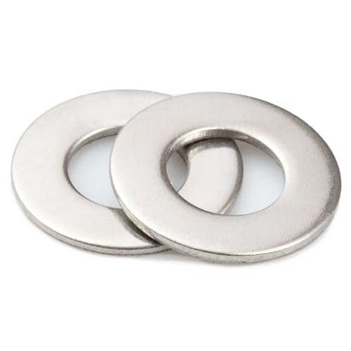 3/8" Inch Stainless Flat Washers 100 Pack Made of 18-8 (304) Stainless Steel…… - color: Silver, size: 3/8"