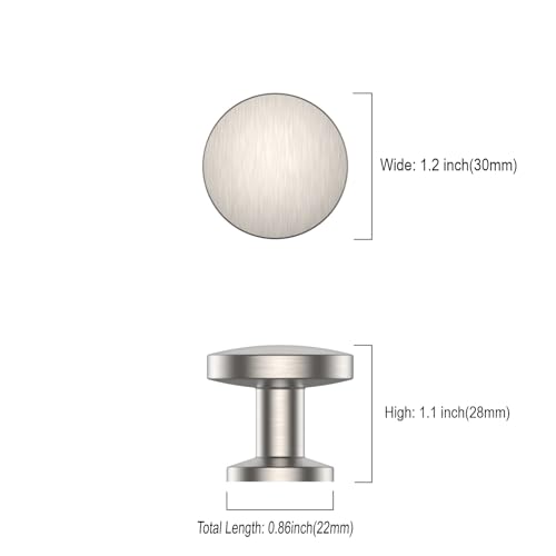 Asidrama 6 Pack Brushed Satin Nickel Kitchen Cabinet Knobs - color: Brushed Satin Nickel, style: 6 Pack