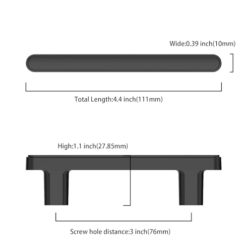 Asidrama 10 Pack 3 Inch(76mm) Matte Black Kitchen Cabinet Handles, Cabinet Pulls Kitchen Cabinet Hardware for Cupboard Drawer Pulls - color: Matte Black, size: 3" Hole Center, style: 10 Pack