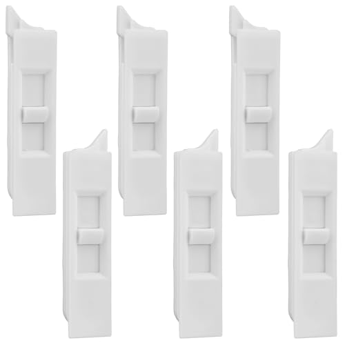 6 Pcs Window Tilt Latch Pairs Spring Loaded Sliding Window Latch Lock Snap-in White Vinyl Plastic Construction for Home Window Accessories Parts - size: 6 Pieces