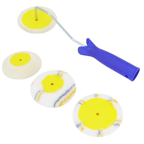 QWORK Corner Edger Paint Roller Kit - 3 Piece Set for Drywall Mud and Paint Application, Compatible with Various Paints and Stains, Extended Reach Handle Compatibility