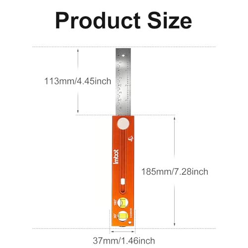 Imbot Adjustable Leveling Marking Ruler for Carpentry Woodworking