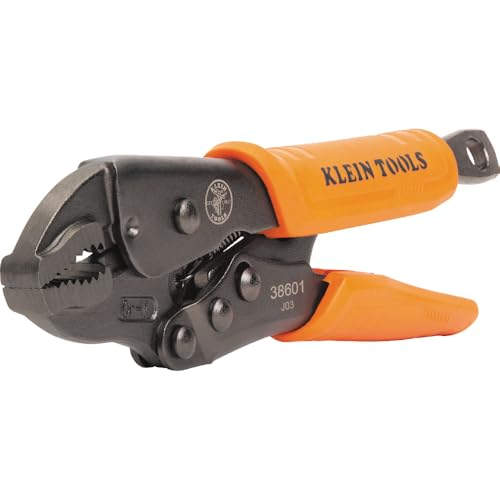 Klein Tools 38601 Curved Jaw Locking Pliers with Quick Release Handles, Intuitive Thumb Knob, High Torque, Mole Grips for Clamping and Gripping, 7-Inch - size: 7-Inch