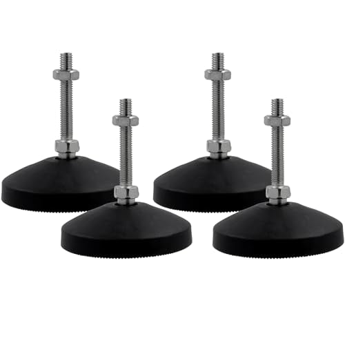 M8 Leveling Feet 880 Lb Capacity, 3.25 Inches Height - 3 Inches Base, 4Pcs - color: Black, size: D80xM8xH50mm