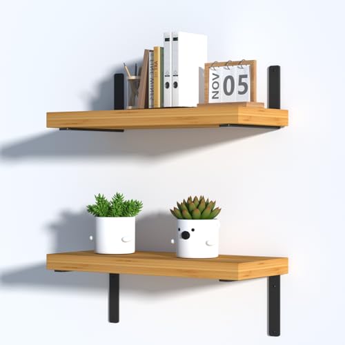 4 Pack - L 9" x H 6" x W1.5, 5mm Thick Black L Shelf Bracket, Iron Shelf Brackets, Metal Shelf Brackets, Floating Shelf, Shelf Supports with Screws - size: 9''x6'', style: Black 4 Pack