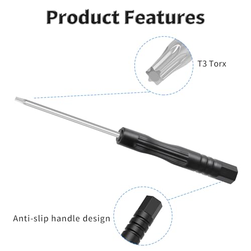 24 Pcs T3 Torx Precision Screwdriver, 2mm Magnetic Tip, 84mm - size: T3 Torx