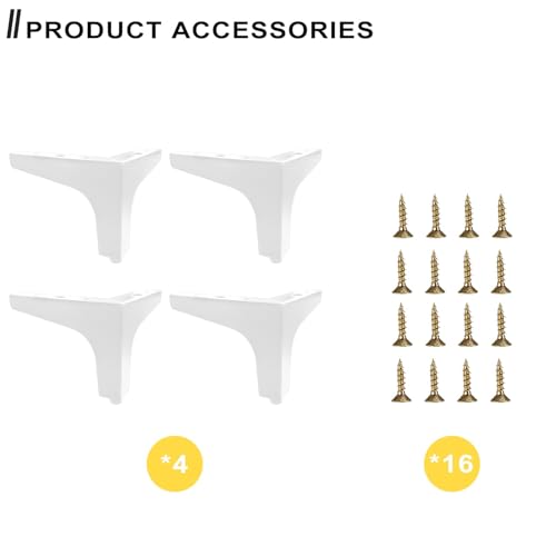AODIOU Furniture Legs White Replacement Feet: Sofa Legs 4 Inch European Style Dresser Legs Set of 4 - color: White, size: 4'' / 10cm(4PCS)