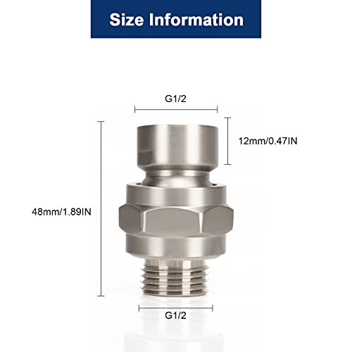 NearMoon Shower Head Swivel Ball Adapter - Solid Brass Shower Connector Ball Joint Adjustable Universal Shower Arm Extension Component (Brushed Nickel) - color: Brushed Nickel