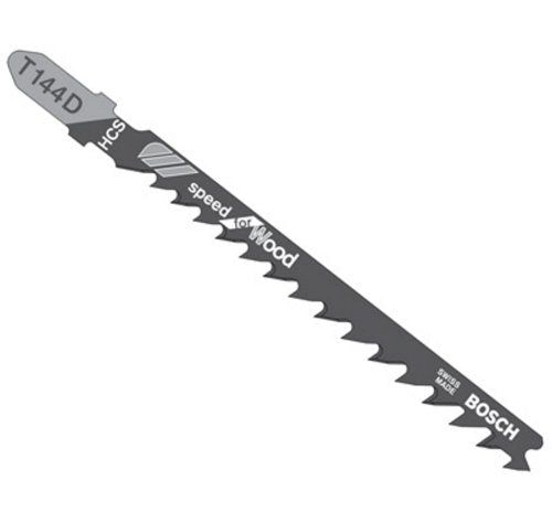 BOSCH T144D 5-Piece 4 In.6 TPI Speed for Wood T-Shank Jig Saw Blades